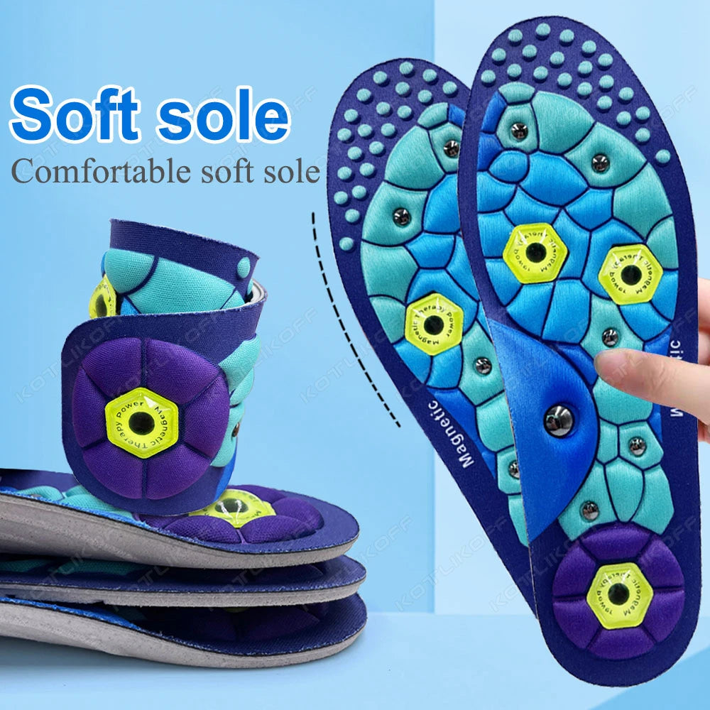 Unisex Magnetic Therapy Sports Insoles Acupressure Massage Arch Support Slimming Weight Loss Anti-Fatigue Health Care Pads