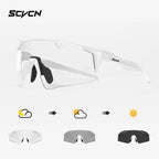 SCVCN UV400 Photochromic Cycling Glasss Sports Running Sunglasses Men Outdoor Drving Bicycle Goggles MTB Eyewear 1 Lens