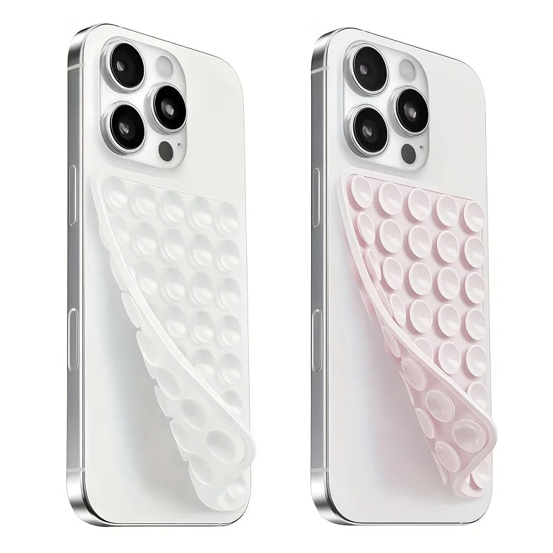 2pcs Double-Sided Silicone Suction Cup Phone Stand for Iphone  Android  Adjustable Angle for Makeup Fitness Yoga Binge-Watching