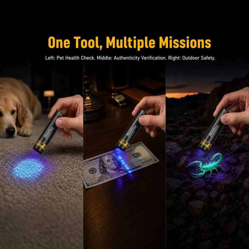 Mini 365nm UV Blacklight Flashlight Usb Rechargeable Led Torch Cat Dog Pets Urine Tinea Money Ore Scorpion Detection Nail Light