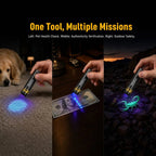 Mini 365nm UV Blacklight Flashlight Usb Rechargeable Led Torch Cat Dog Pets Urine Tinea Money Ore Scorpion Detection Nail Light