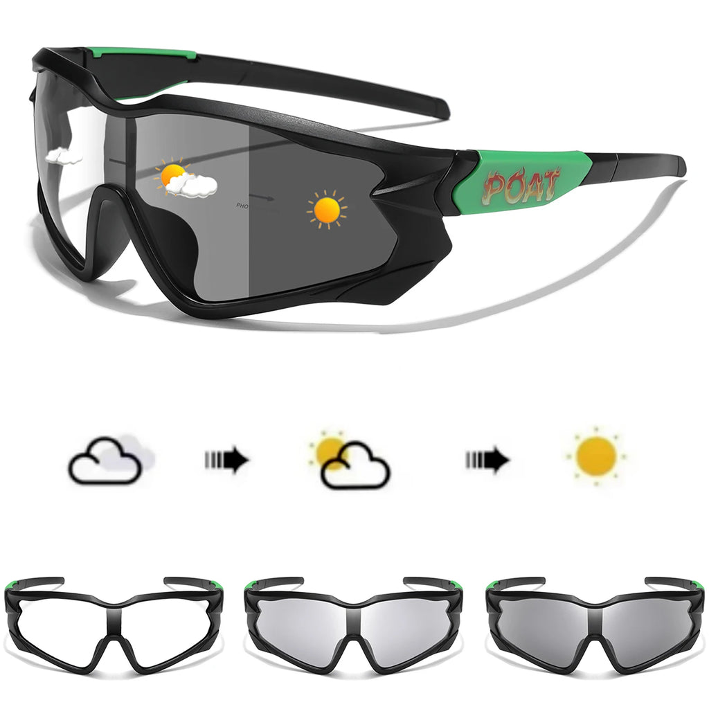 POAT Brand New Style Photochromic Sunglasses Sports Men Women MTB Bike Bicycle Eyewear Cycling Fishing Running Glasses