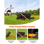 SucceBuy 37.4x9.8in Soccer Rebounder Board Dual Surface Sports Kick Back Trainer 3 Adjustable Angles for Passing Reaction Skills