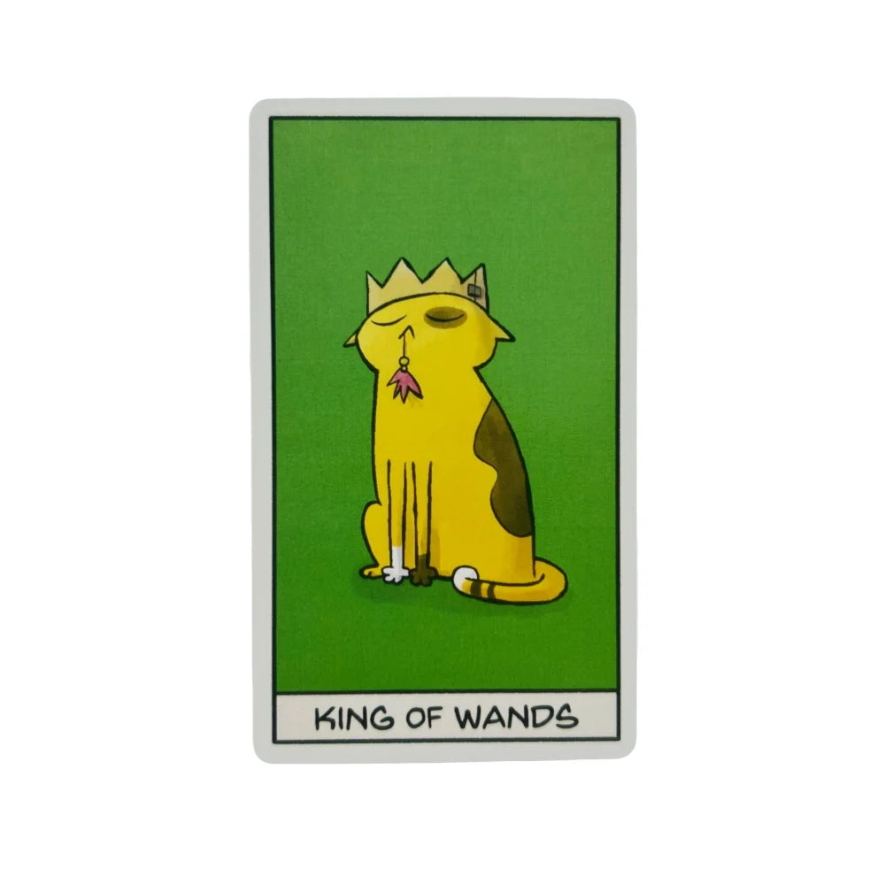 Cat Mancy Kitten Tarot Deck 78 Cards English Version Divination for Family Party Perfect Board Game for Cat Lovers (10.3*6cm)