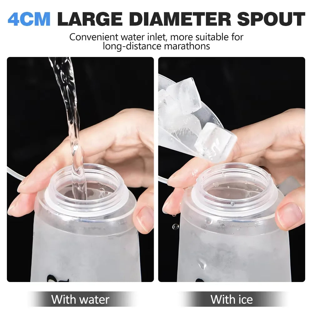 NEWBOLER TPU Outdoor Sport Folding Soft Flask Drink Portable Water Bottle for Running Camping Hiking Bicycle Fitness Water Bag