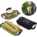 Camouflage wet tissue bag outdoor wet tissue box canvas tissue wet tissue dispenser hanging storage outdoor camping accessories