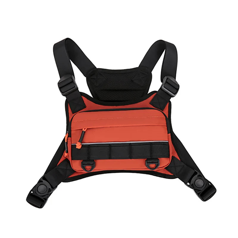 Front Chest Bag Camping Vest Backpack for Men Women Running Tactical Pack Sports Outdoor Cycling Running Fishing Travel Rig Bag