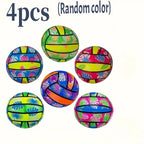 4/2/1pcs Inflatable Beach Volleyballs 4pcs - Tropical Leaf Print PVC Pool Toys, Summer Outdoor Sports Gear for Adults & Kids