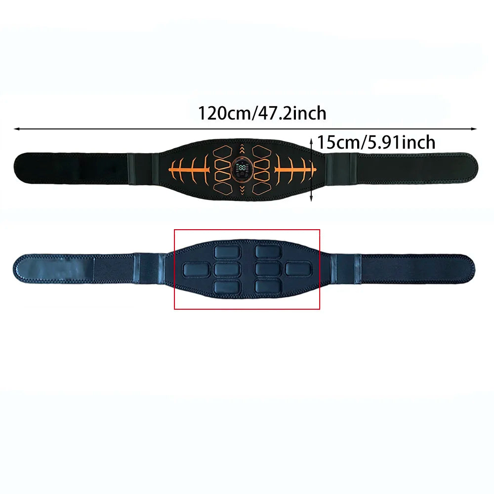 Smart Muscle Toner Abdominal Toning Belt Abs Trainer USB Recharge Body Massager Home Gym Training Fitness Equipment