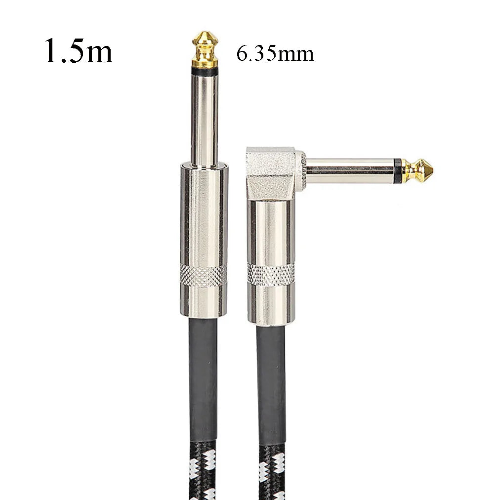 6.35mm Audio Cables TRS 1/4 inch 6.5mm Audio Cable For Electric Guitar Bass 1.5m 3m Gold Plated Shielded Low Noice Jack Cable