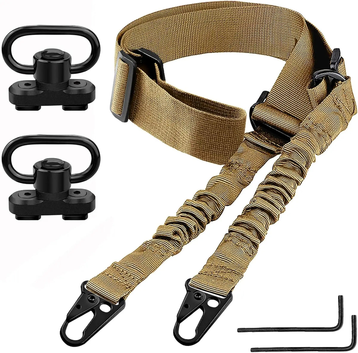 2 Points Extra Long Rifle Sling Two Point Traditional Gun Slings Standard Strap With Metal Hook QD Sling for Outdoor Sports