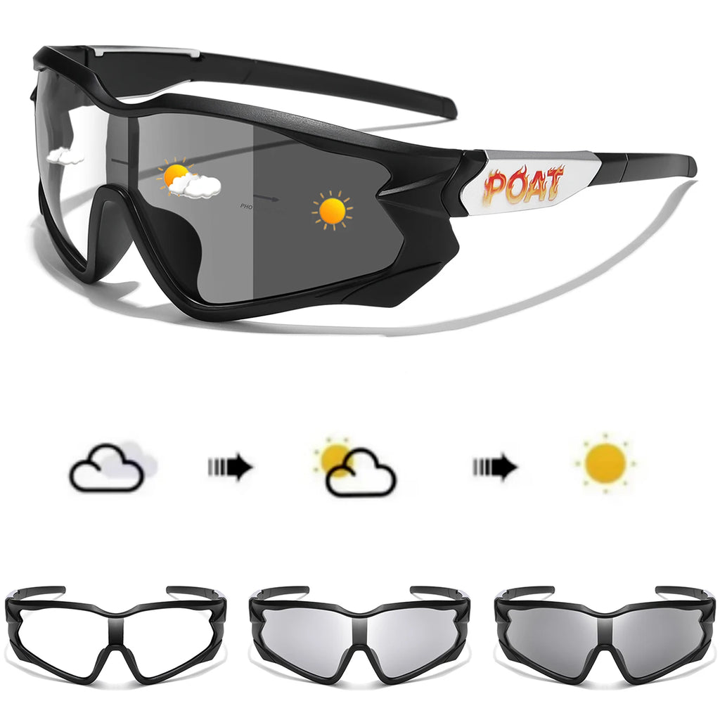 POAT Brand New Style Photochromic Sunglasses Sports Men Women MTB Bike Bicycle Eyewear Cycling Fishing Running Glasses