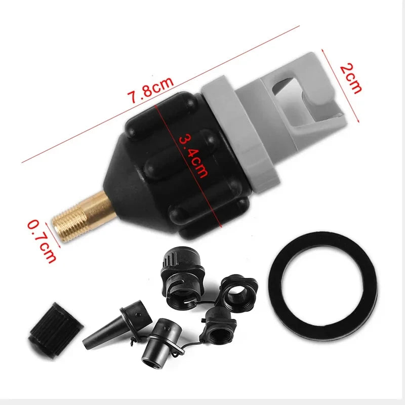 Multifunction Air Valve Adaptor Kit for SUP Board, Inflatable Pump Adapter for Paddle Boat, Kayak,Air Valve Pump Connector Combo