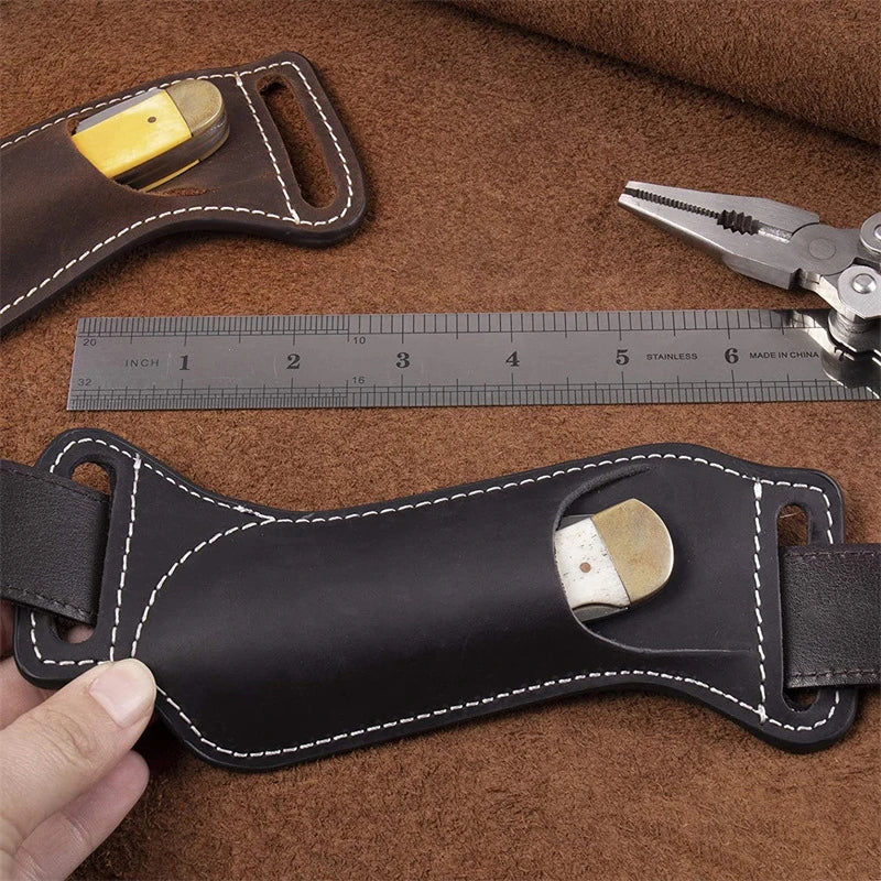 Leather Folding Knife Sheath for Belts Knife Cover Knife Storage Pouch Knife Protective Case Multitool Pouch Knife Pouch