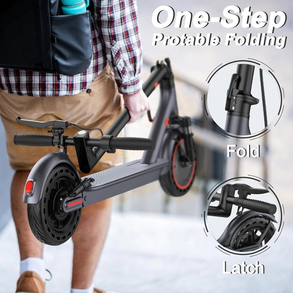 10‘’ Electric Scooter for Adults,500W Powerful Motor,22 Miles Long Range,Dual Braking System,22Mph Max Speed,Foldable E Scooter with Solid Tires,APP Control