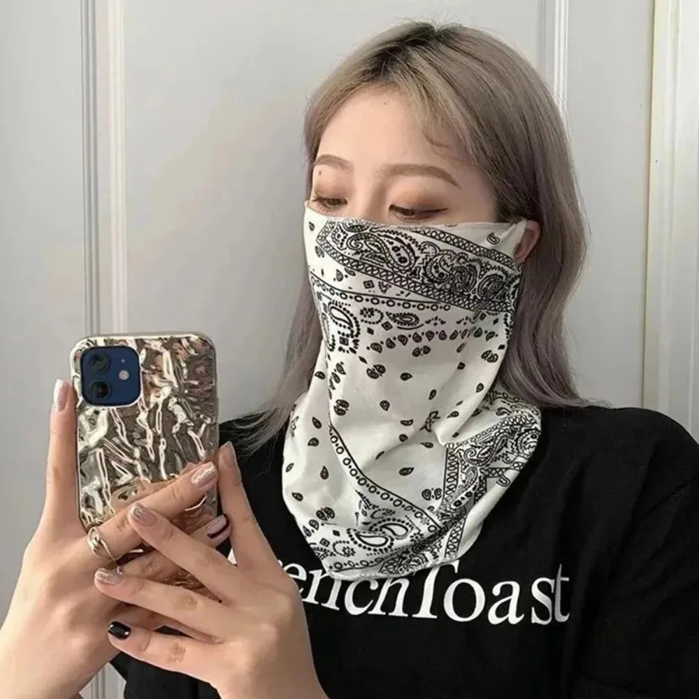 Fashion Punk Sunscreen Mask For Men Women Summer Face Neck UV Protection Ear Scarf Hip Hop Outdoor Sports Cycling Bandana Scarfs
