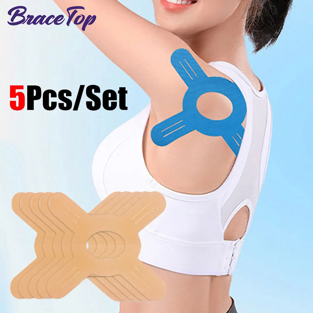 5PCS Sports Kinesiology Tape for Knees Pre-Cut Waterproof Knee Tape for Knee Pain Relief Pre Cut, Original Cotton Athletic Tape