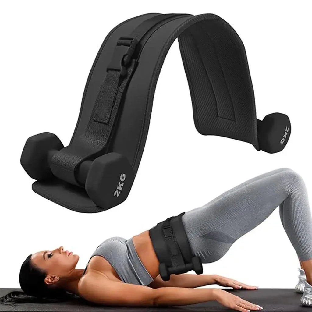 Heavy Duty Nylon Hip Thrust Belt, Adjustable Thick Padded Dumbbell Glute Workout Strap, Portable Home Gym Fitness Equipment