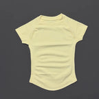 NCOYOE Gym Tank Top Women Short Sleeve Seamless Yoga Top Sports Breathable Slim Fit Workout Shirts Running Fitness Activewear