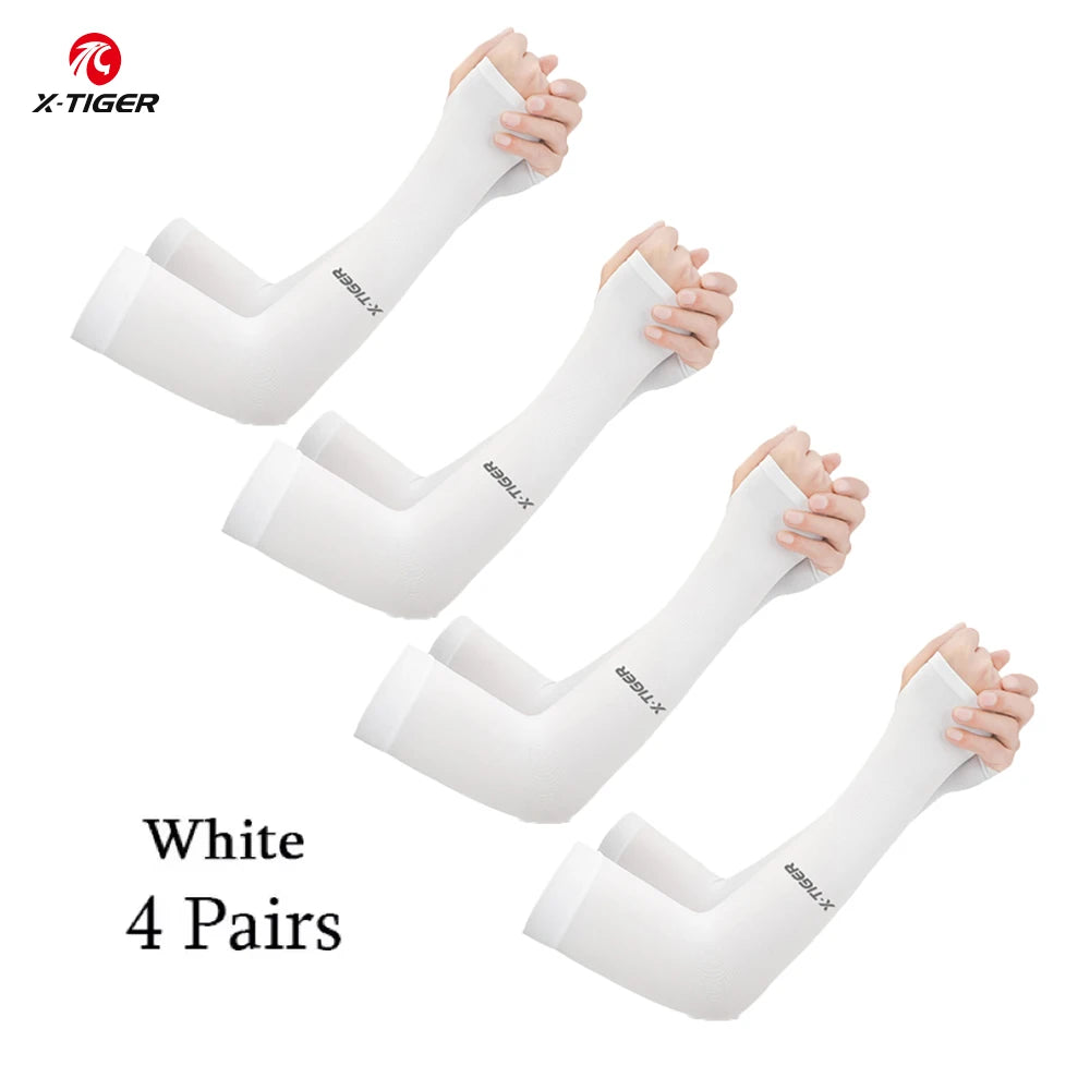X-TIGER Cycling Arm Summer Ice Cloth Cycling Sleeves Sun Protection Unisex Breathable Running Volleyball Sleeves Outdoor