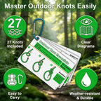 Includes 27 Rope Knots Rock Climbing Knot Cards,with Mini Carabiner to Clipping,Waterproof Knot Tying Cards Ultimate Knot Guides