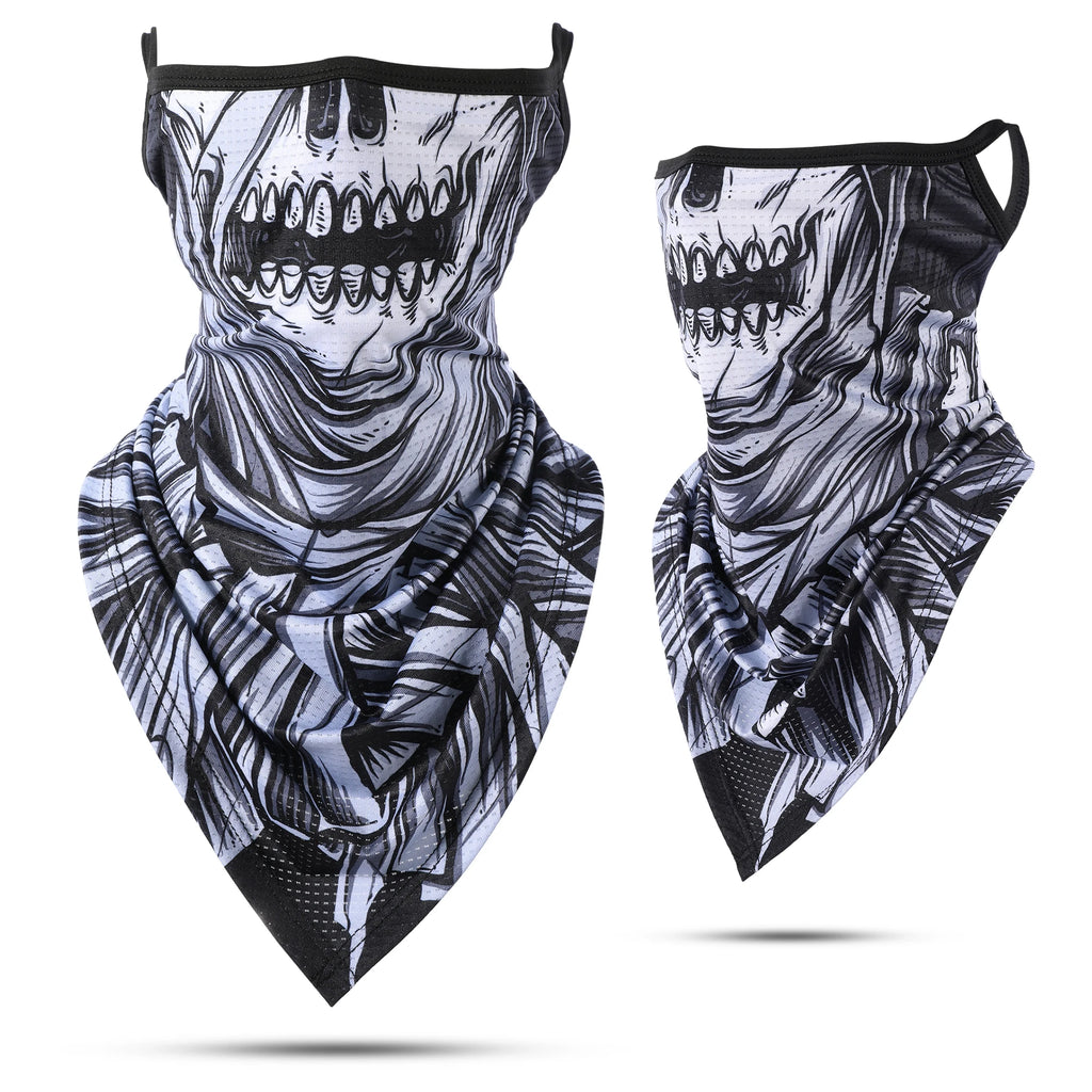 3D Skull Summer Bandana Hanging Ear Triangle Scarf Cycling Hiking Hunting Fishing Sports Bicycle Face Mask Neck Gaiter Men Women