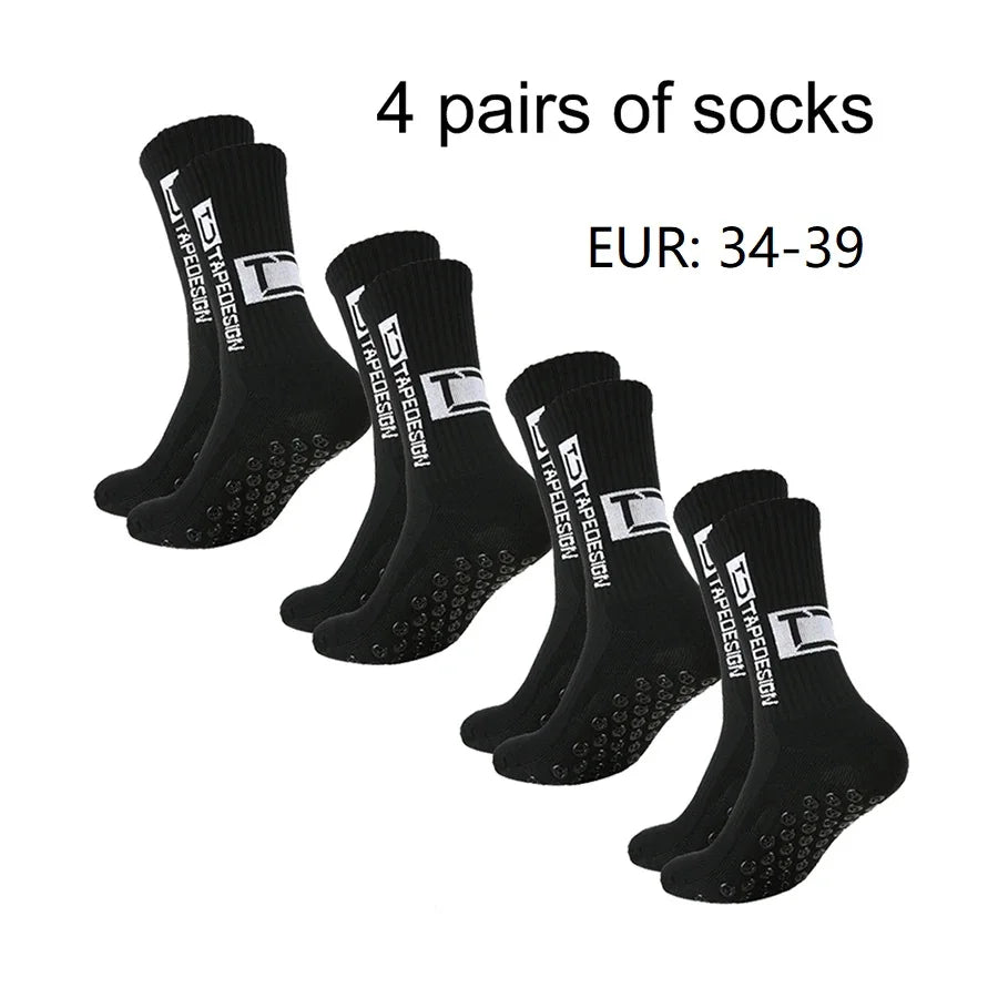 1/4/6 Pairs of Size 36-40 Children's and Women TC Mid Tube Glued Football Non Slip Socks for Sports Training and Competition