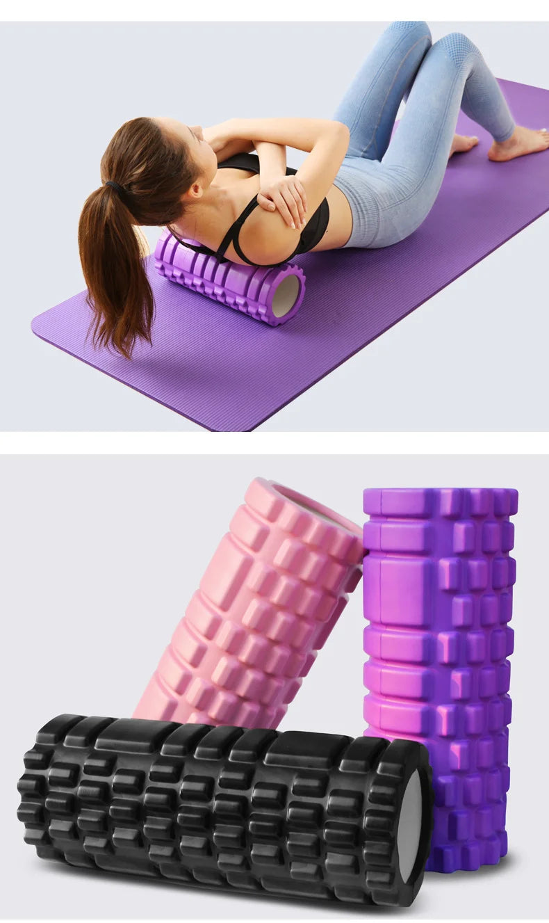 Foam Roller Yoga Column Fitness Yoga EVA Foam Roller Yoga Stick Deep Tissue Massage Roller, Suitable for Back/Waist/Leg Muscle