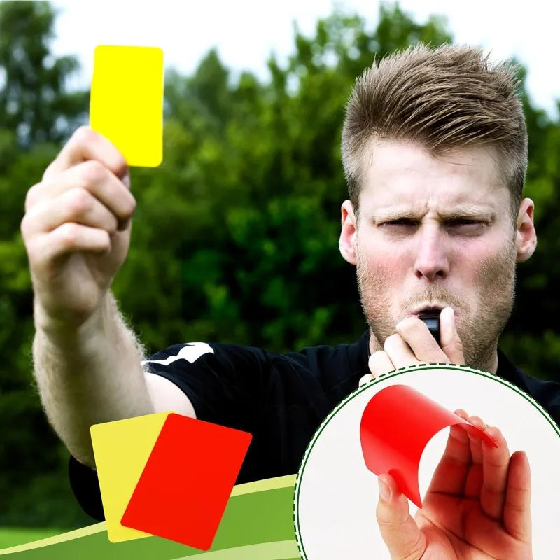 Referee Card Set, Scorebook Whistle Pencil Football Referee Red and Yellow Warning Cards for Soccer Football Sports Games