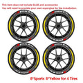 SPORTS Tire Letter Stickers 8PCS for 4 Wheels Universal Rubber Tire Decals Racing JDM Wheel Sidewall Car Accessories DIY