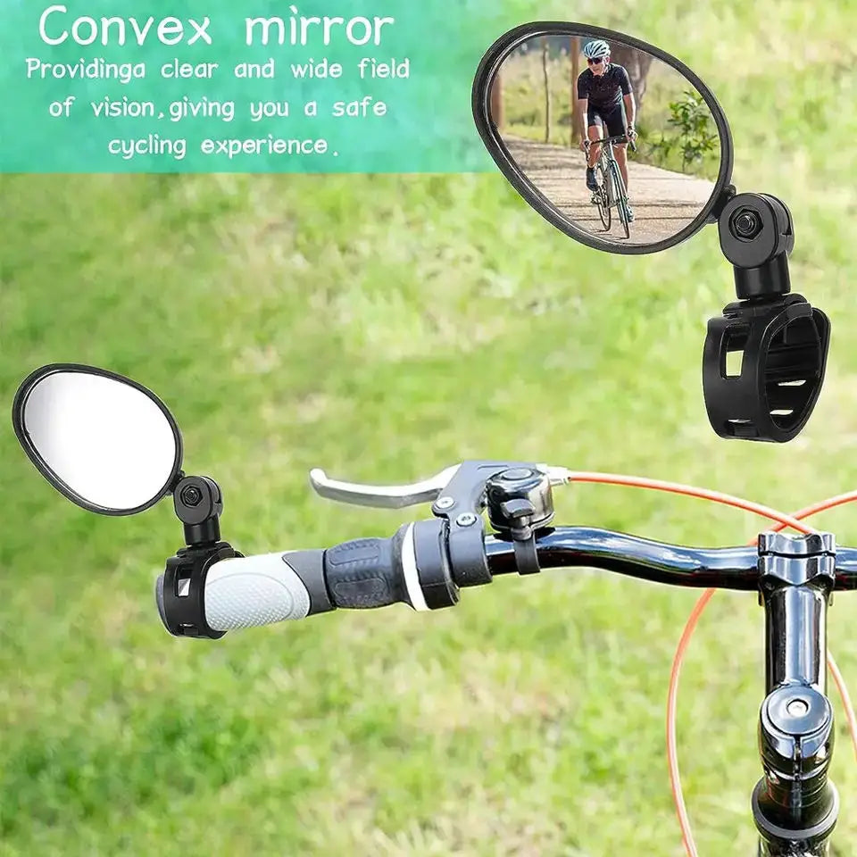 Bike Mirror 360 Degree Adjustable Rotatable Handlebar Mirror Wide Bycicle Accessories Cycling Rear View Mirror