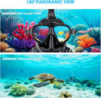 Diving Mask Full Face Snorkel Mask,180 Panoramic View Dry Top System Soft Silicone Adjustable Head Straps Comfortable Breathing Design Anti Leak With Drain Valve Max 98 Feet Deep For Adult Snorkeling Scuba Diving
