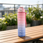 Sports Water Bottle with Time-Tracking Straw Leak Proof Locking Flip Cover for Easy Carry Ideal for Outdoor Adventures