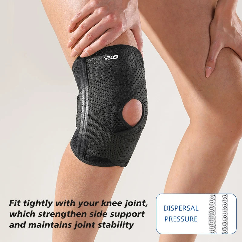 VBOSI 1 Piece Small Size Breathable Elastic Lightweight Knee Support with Spring Stays for Basketball Running Women Men