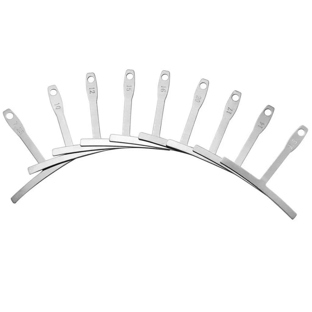 Miwayer Multispec Radius Gauge 9Pcs Set, Handy Under String Measuring Tools for Guitar Fretboard Radius Calibration