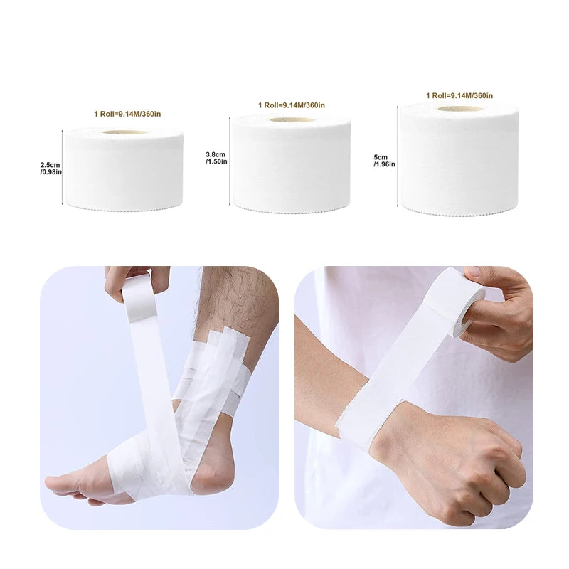 1pcs   White Self-Adhesive kinesiology Tape Skin Friendly Elastic Sports Bandages for Boxing,Football,Basketball Accessories