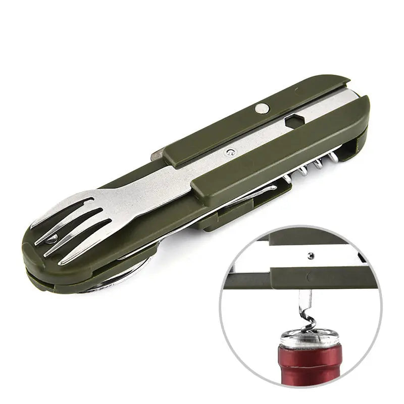 Portable multi-functional camping utensils, outdoor detachable forks, spoons, knives, folding tableware with storage bag