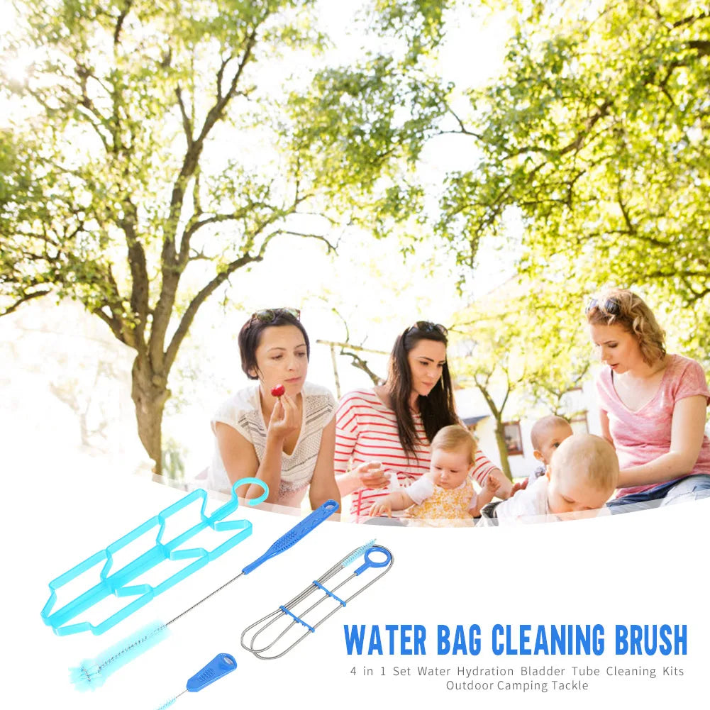 4Pcs Hydration Water Bladder Cleaning Kit Multifunction Water Bag Cleaning Tool Outdoor Camping Tools for Water Bladders