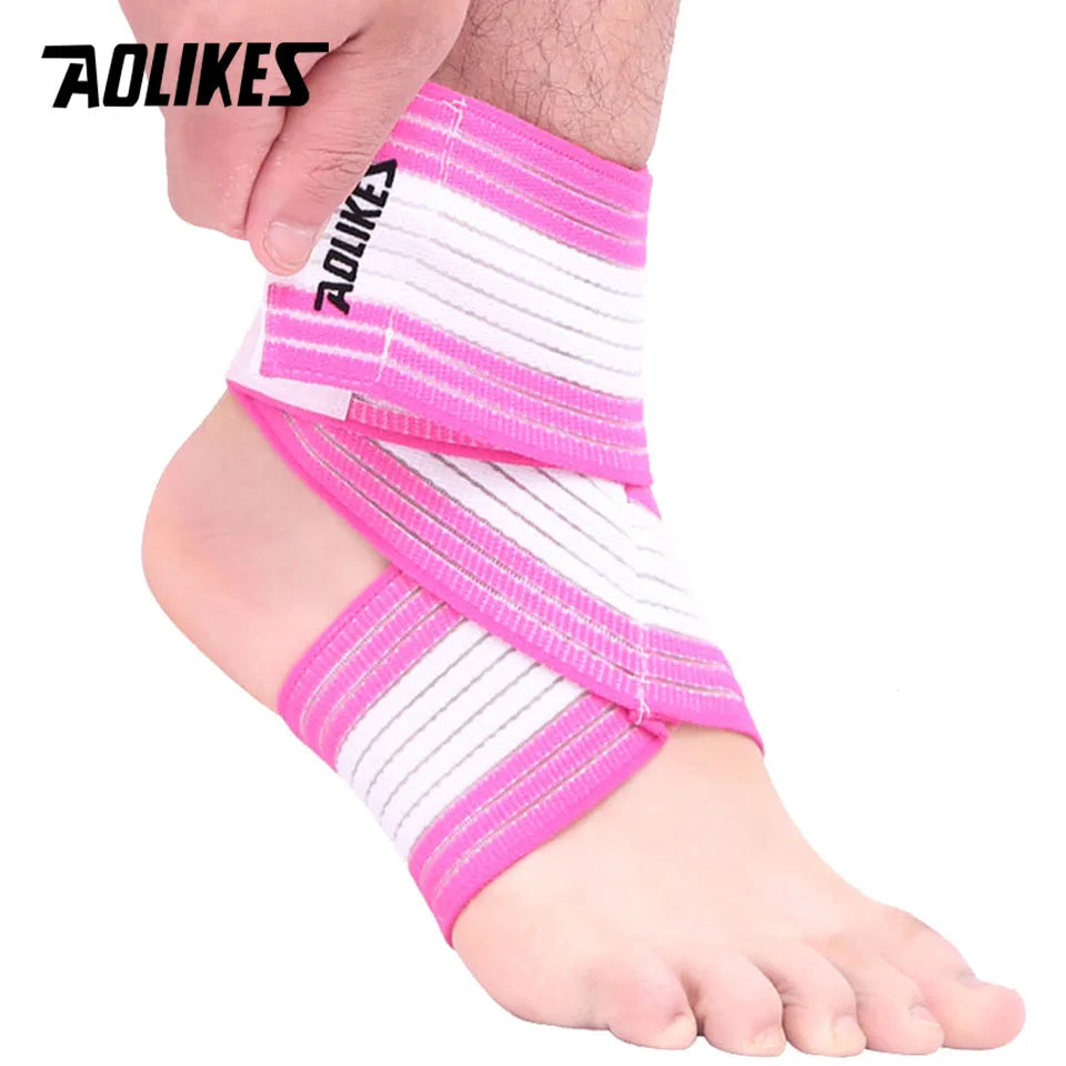 AOLIKES 1PCS Professional Sports Strain Wraps Bandages Elastic Ankle Support Pad Protection Ankle Bandage Guard Gym Protection
