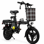 Foldable Electric Bike for Adults 500W 48V 15Ah 14" Tires 8 Shock Absorbers Portable Commuter E-Bicycle Folding Scooter