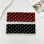 1pc Polka Dot Yoga Elastic Headband – Fashionable Dot-pattern Makeup Headband, Sports & Fitness Sweat-absorbent Hairband