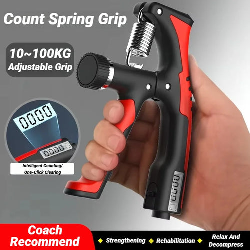 10-100KG Electronic Smart Counting Hand Grip Adjustment Exercise Power Strengthening Pliers Spring Finger Pinch Wrist Training