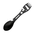 Multifunctional Outdoor Spoon Fork Tool 10 in 1 Survival Kit with Wrench Saw Edge Practical Fork Knife Spoon Bottle/Can Opener