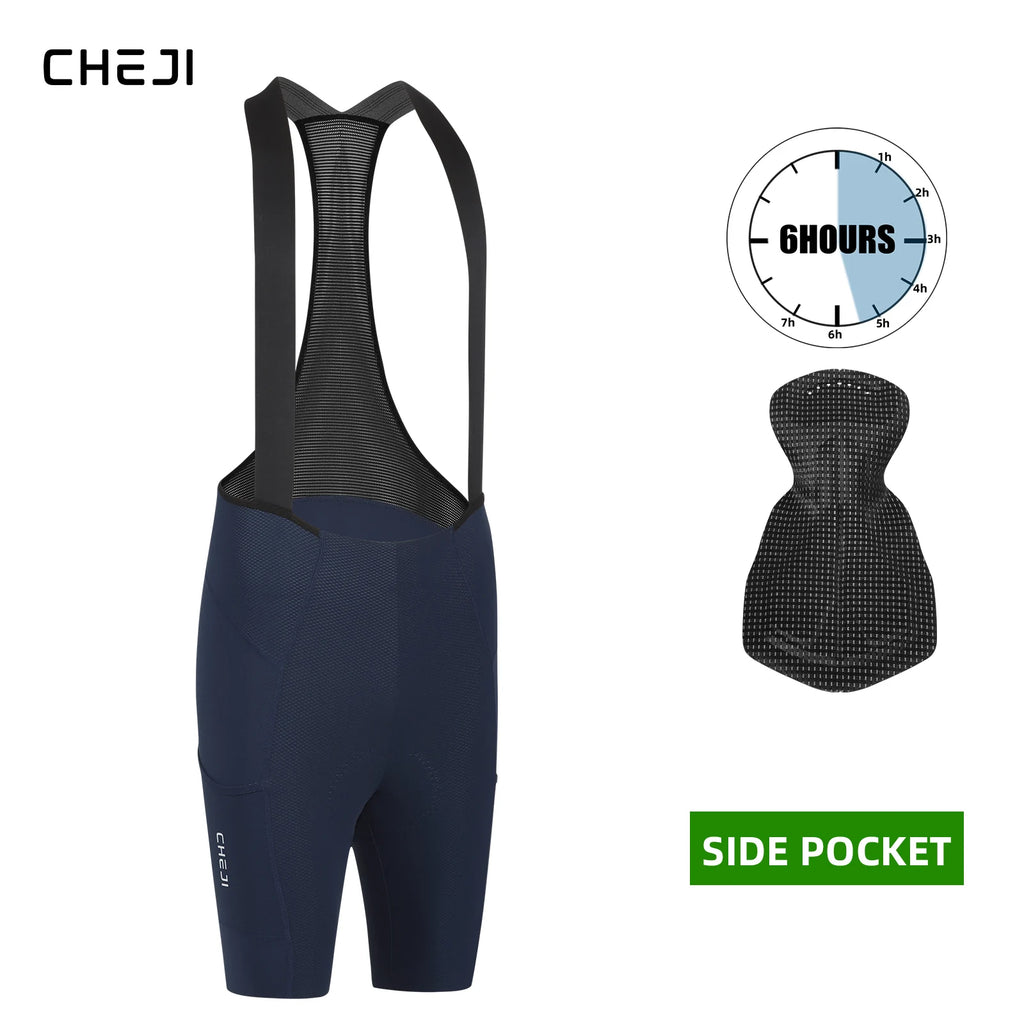 Cheji Men's Cycling Bib Shorts Seamless Comfortable Quick-Drying Breathable for Optimal Performance And Riding Experience