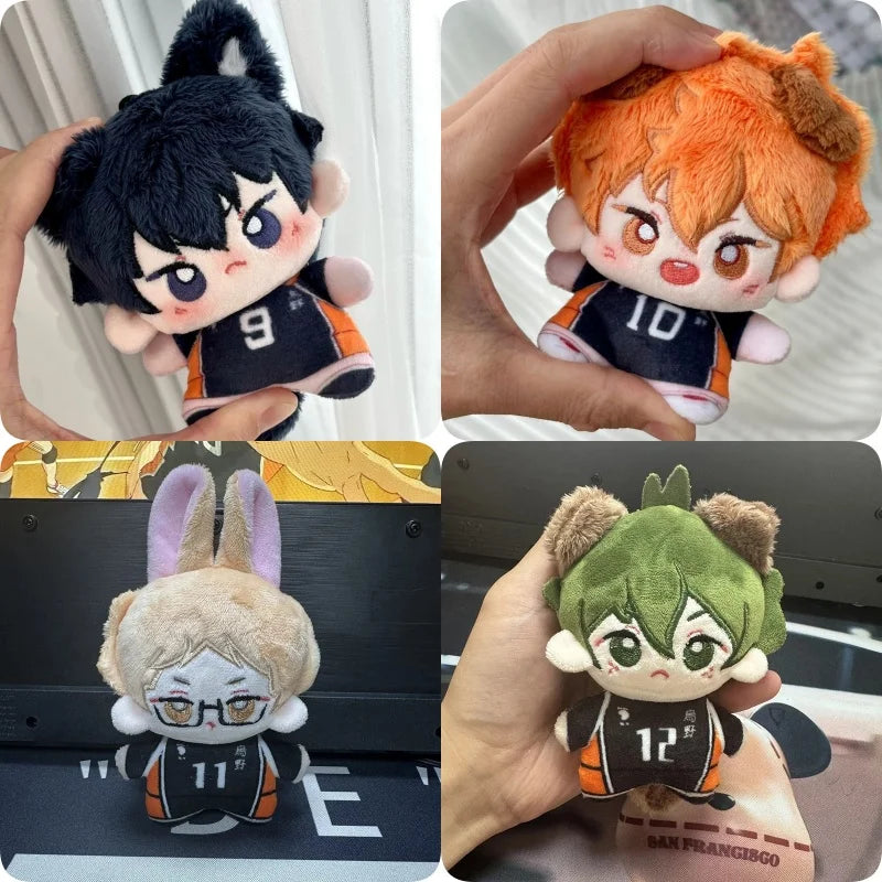 Kawaii New10cm Haikyuu Plush Toy Hinata Shoyo Keychain Tobio Kageyama Yu Nishinoya Bag Pendant Mini Volleyball Stuffed Doll Gift