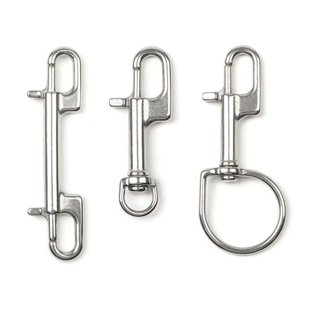 316 Stainless Steel Swivel Eye Bolt Spring Snap Hook Double Head Hook Marine Diving D Ring Snap Hooks With Swivel
