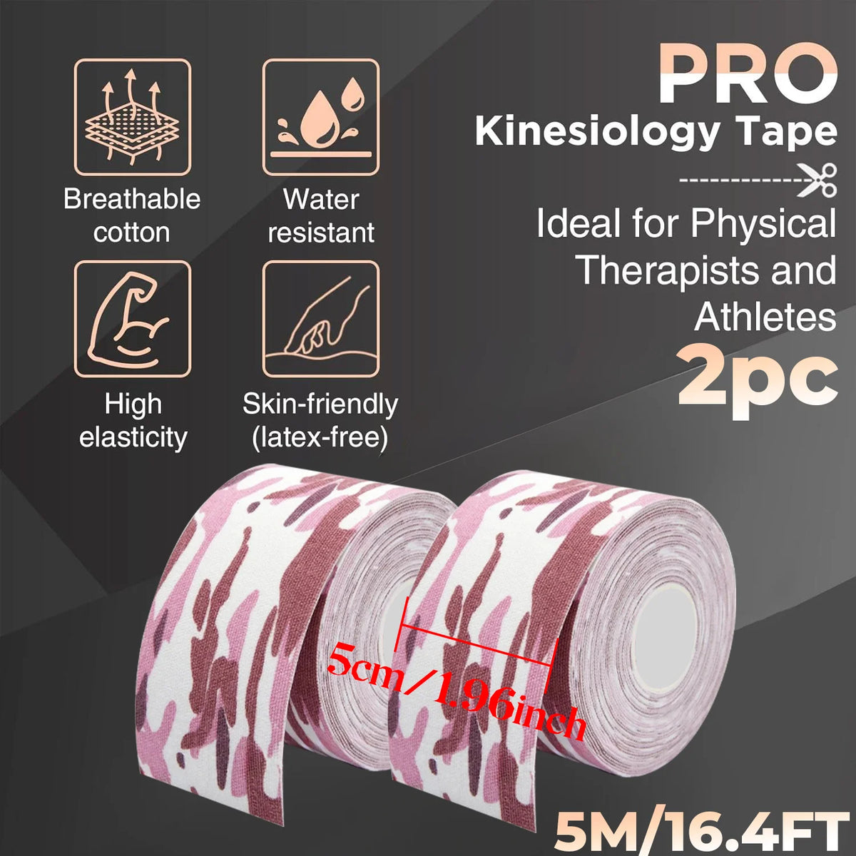 Sports Tape，Sports Elastic Knee Pads，Muscle Pain Relieving Knee Pads，Suitable for Gym Fitness，Running，Tennis，Swimming，Soccer