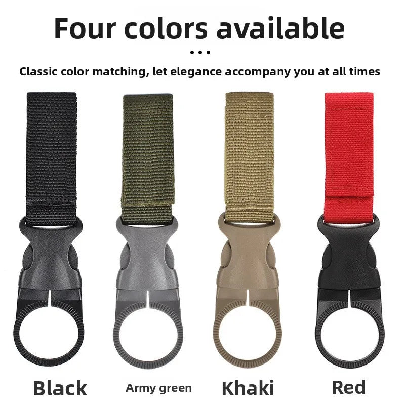 2pcs Water Bottle Holder Climbing Carabiner Belt Backpack Hanger Hooks Clip Multifunction Water Bottle Nylon Webbing Buckle Hook