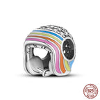 Fashion 100% 925 Silver Red Motorcycle Sports Car SUV Bus Charms Beads For Women Fit DIY Pan Bracelets Party Birthday Jewelry