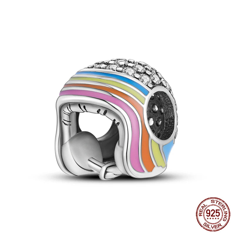 Fashion 100% 925 Silver Red Motorcycle Sports Car SUV Bus Charms Beads For Women Fit DIY Pan Bracelets Party Birthday Jewelry